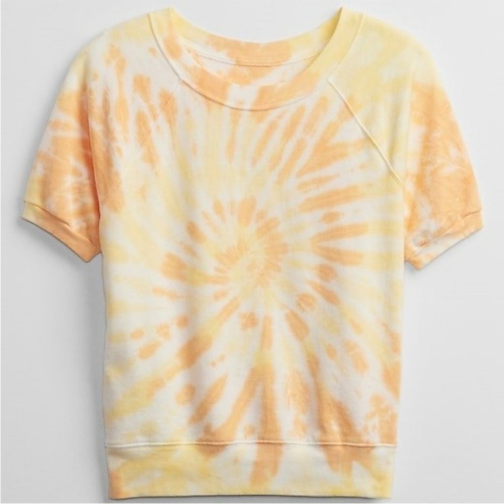 GAP Tie-Dye Spiral Short Sleeve Sweatshirt Size Large in GUC - Picture 3 of 7